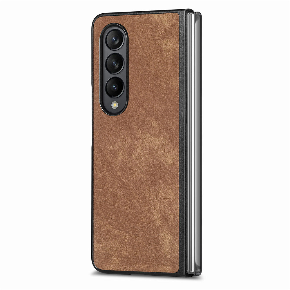 For Samsung Galaxy Z Fold4 5G Phone Case PU Leather PC Retro Texture Cover with Tempered Glass Film For Samsung Galaxy Z Fold4 5G Phone Case PU Leather PC Retro Texture Cover with Tempered Glass Film